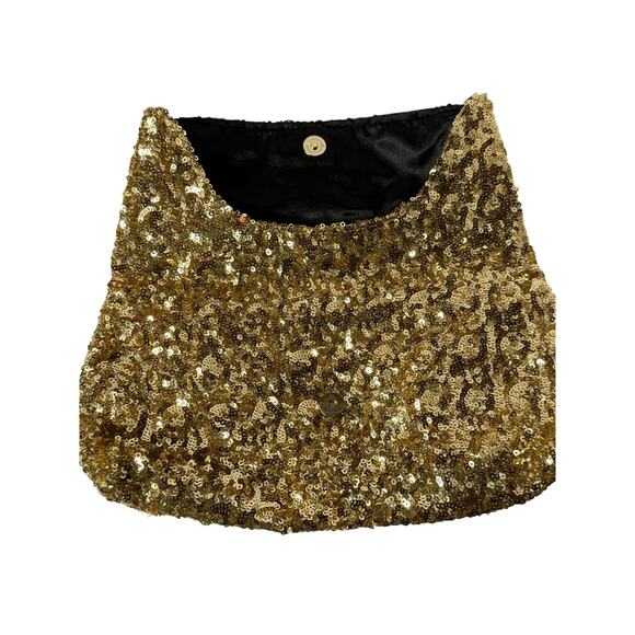Victoria's Secret Sparkling Gold Sequin Clutch Christmas Parties Holidays - Picture 2 of 11